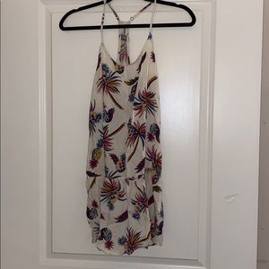 Palm tree and pineapple summer mini dress
